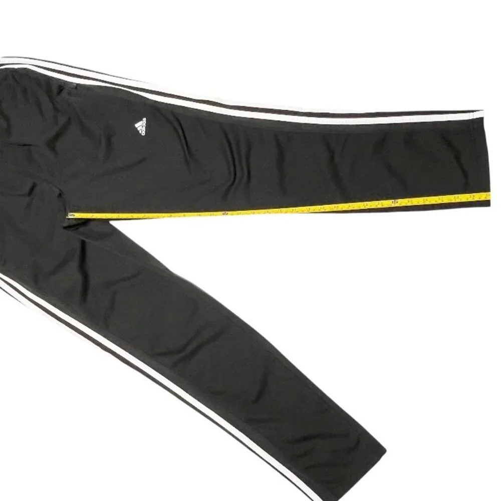 Adidas Size Youth Large Track Pants Sweatpants Black w/ White 3 Stripes